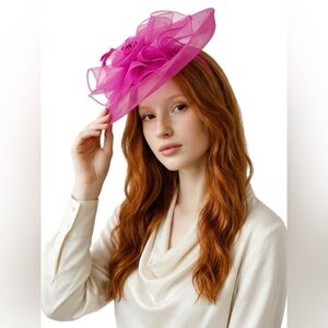 Women's Pink Fascinator Headpiece - Elegant Occasion Hat